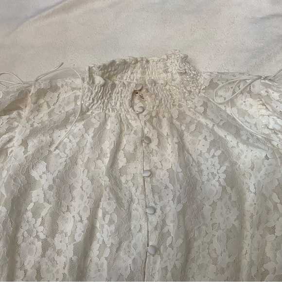 New! For Love And Lemons Violetta Ivory Lace Top Large 1245 - Picture 4 of 7